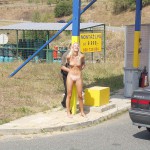 At a highway rest stop