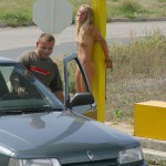 At a highway rest stop