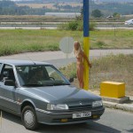 At a highway rest stop