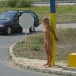 At a highway rest stop