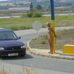 At a highway rest stop