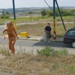 At a highway rest stop