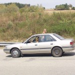 At a highway rest stop