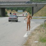 At a highway rest stop