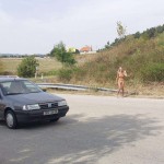 At a highway rest stop