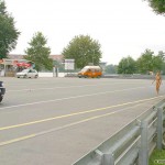 At a street race track