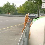 At a street race track