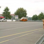 At a street race track