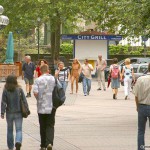 At a street race track