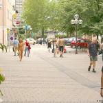 At a street race track