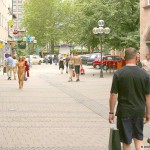 At a street race track