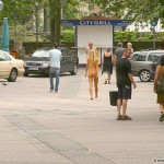 At a street race track