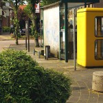 On a parking lot and on the street