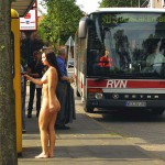 On a parking lot and on the street