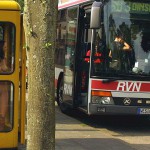 On a parking lot and on the street