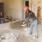 At a construction site