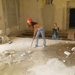 At a construction site