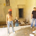 At a construction site