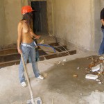 At a construction site