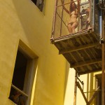 At a construction site