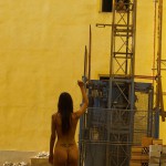 At a construction site