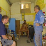 At a construction site