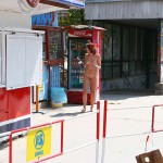 Shopping at a kiosk