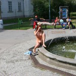 At several fountains in the city