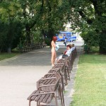 At several fountains in the city