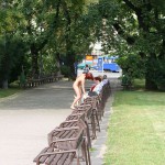 At several fountains in the city