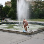 At several fountains in the city