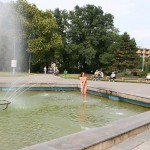 At several fountains in the city