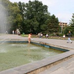 At several fountains in the city