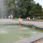 At several fountains in the city