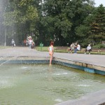 At several fountains in the city