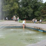 At several fountains in the city