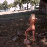 On a railway bidge and the riverside under it