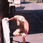 On a railway bidge and the riverside under it