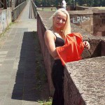 On a railway bidge and the riverside under it