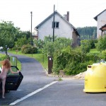 In a park and in the village