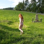 In a park and in the village