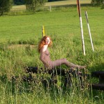 In a park and in the village