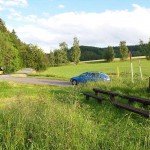 In a park and in the village