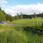 In a park and in the village