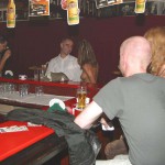 In a hotel and a small disco