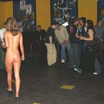 In a hotel and a small disco