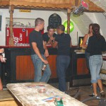 In a hotel and a small disco