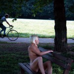 In a public park First in the middle of a meadow