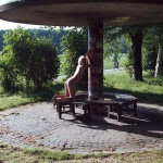 In a public park First in the middle of a meadow