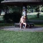 In a public park First in the middle of a meadow